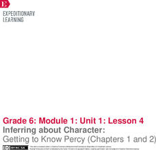 Inferring about Character: Getting to Know Percy (Chapters 1 and 2) Lesson Plan
