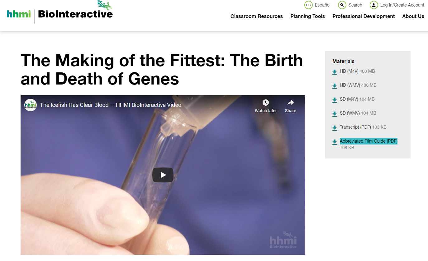 The Making of the Fittest: The Birth and Death of Genes Lesson Plan