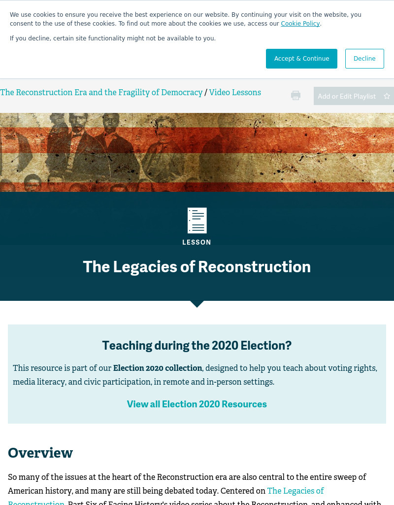 The Legacies of Reconstruction Lesson Plan