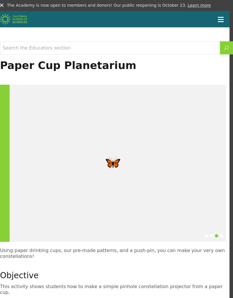 Paper Cup Planetarium Activity