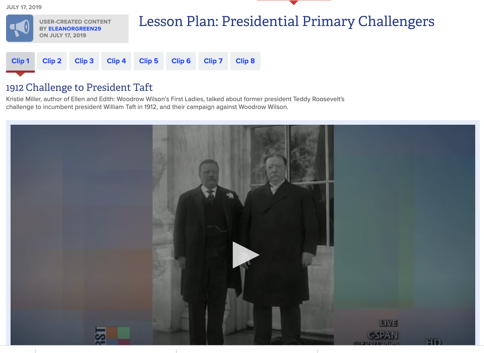 Presidential Primary Challengers Lesson Plan