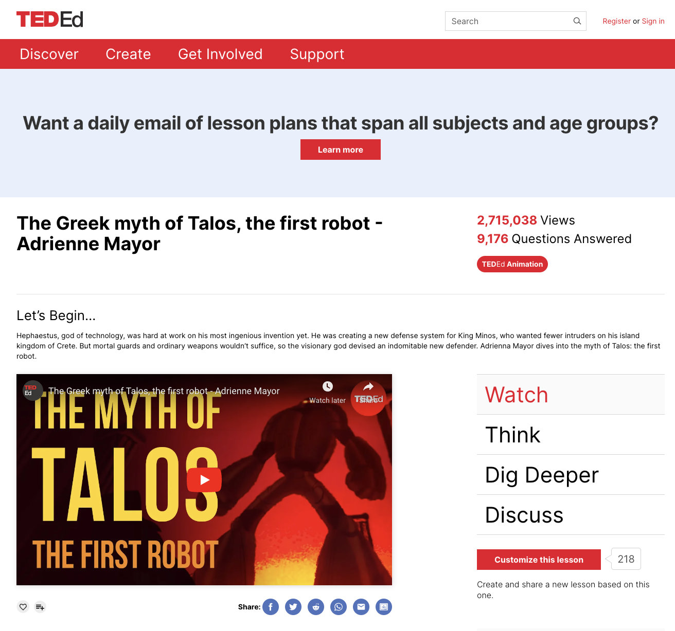 The Greek Myth of Talos, the First Robot Instructional Video
