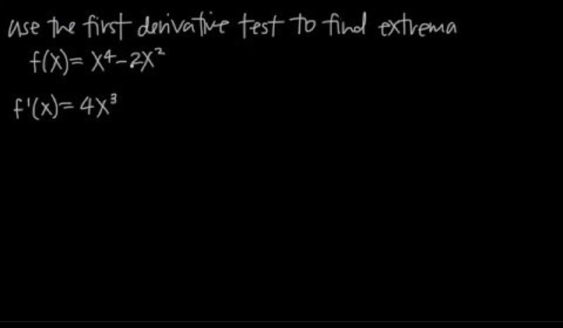 First Derivative Test to Find the Max and Min Instructional Video
