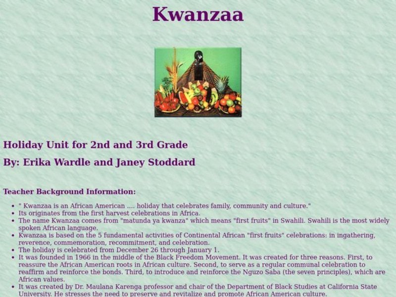 Kwanzaa Lesson Plan