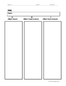 KWL Chart Organizer