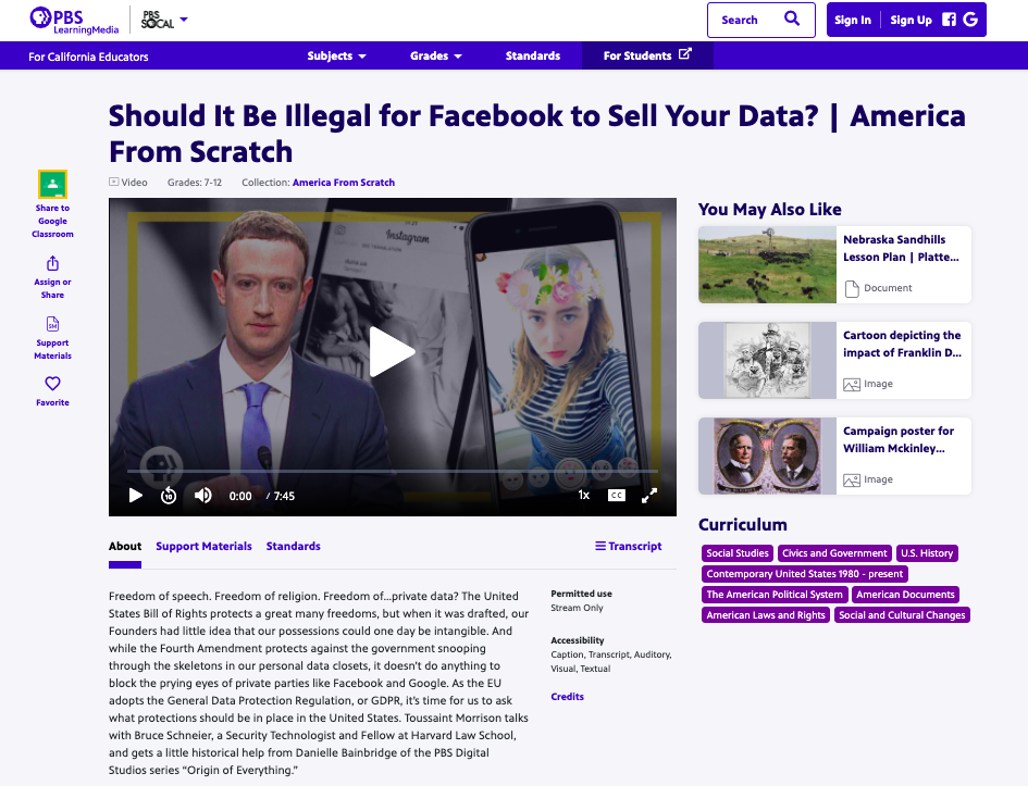 Should It Be Illegal for Facebook to Sell Your Data? | America From Scratch Instructional Video