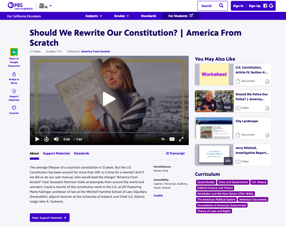 Should We Rewrite Our Constitution? | America From Scratch Instructional Video
