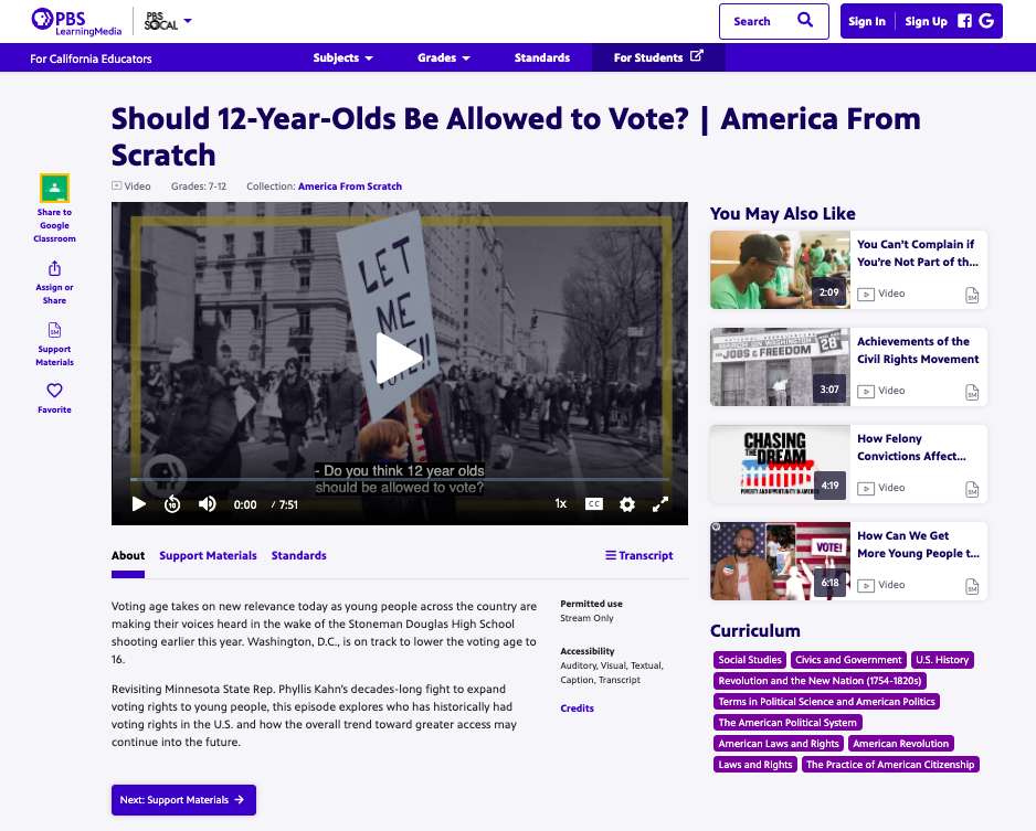 Should 12-Year-Olds Be Allowed to Vote? | America From Scratch Instructional Video
