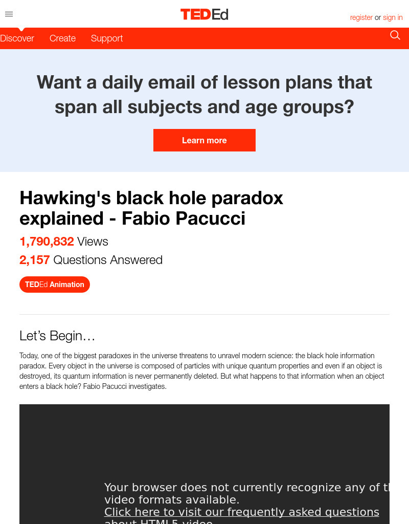 Hawking's Black Hole Paradox Explained Instructional Video