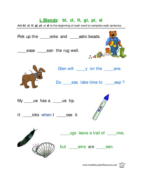 L Blends Lesson Plan