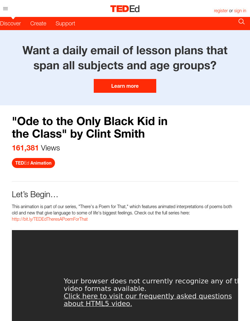 "Ode to the Only Black Kid in the Class" by Clint Smith Instructional Video