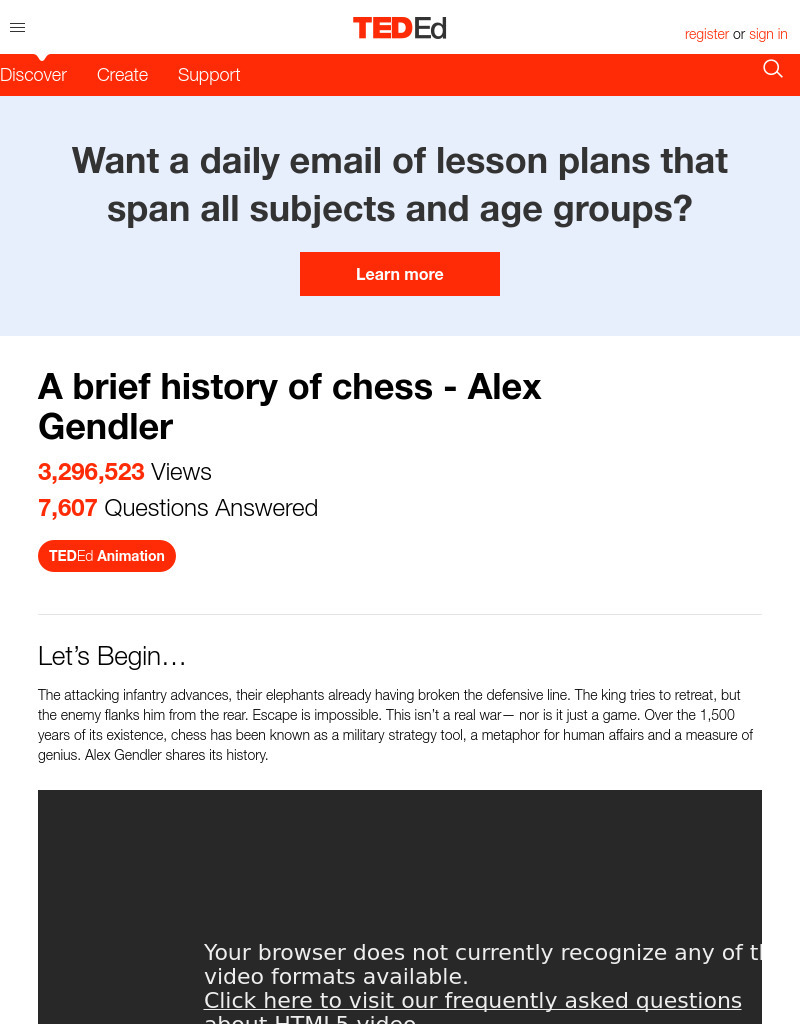 A Brief History of Chess Instructional Video