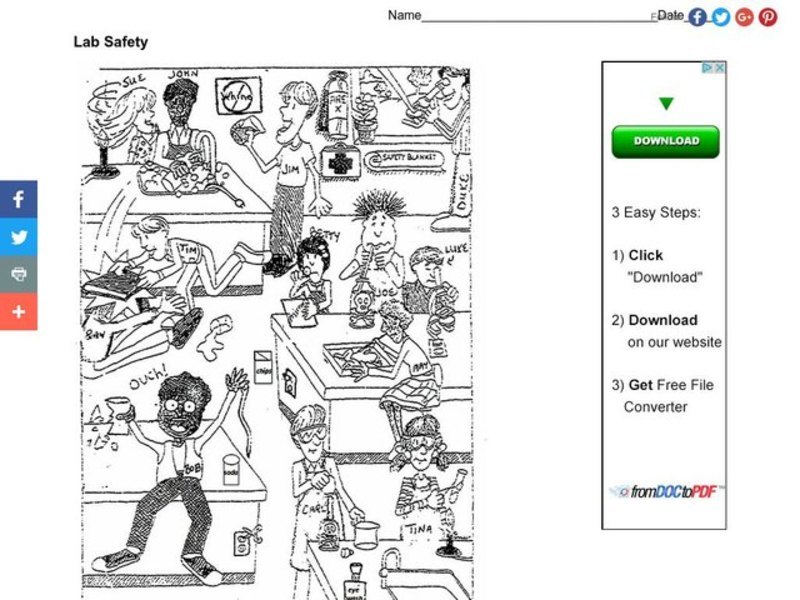 Lab Safety Worksheet