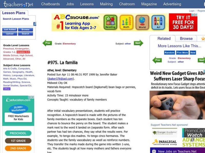 La Familia Lesson Plan