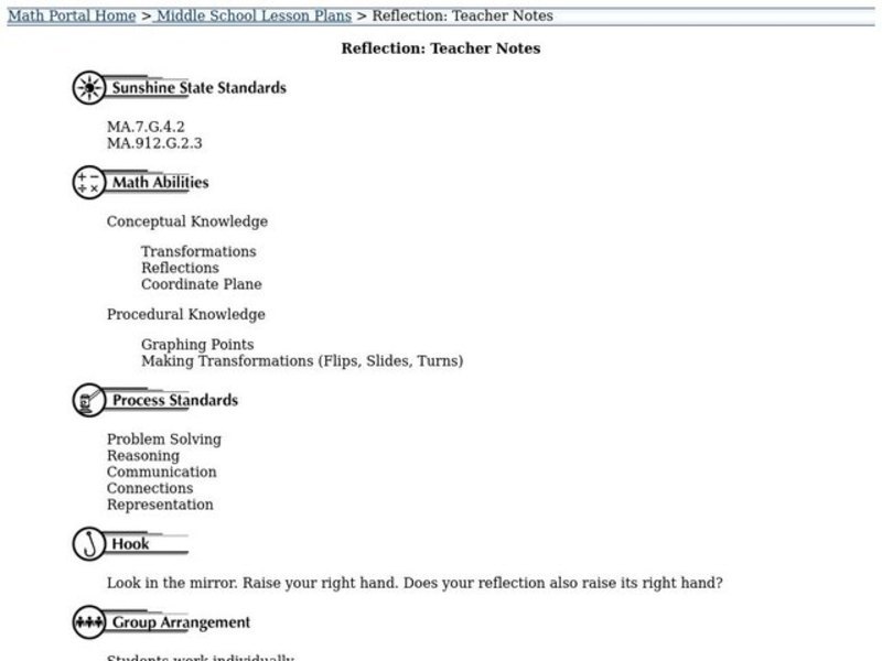 Reflection Lesson Plan