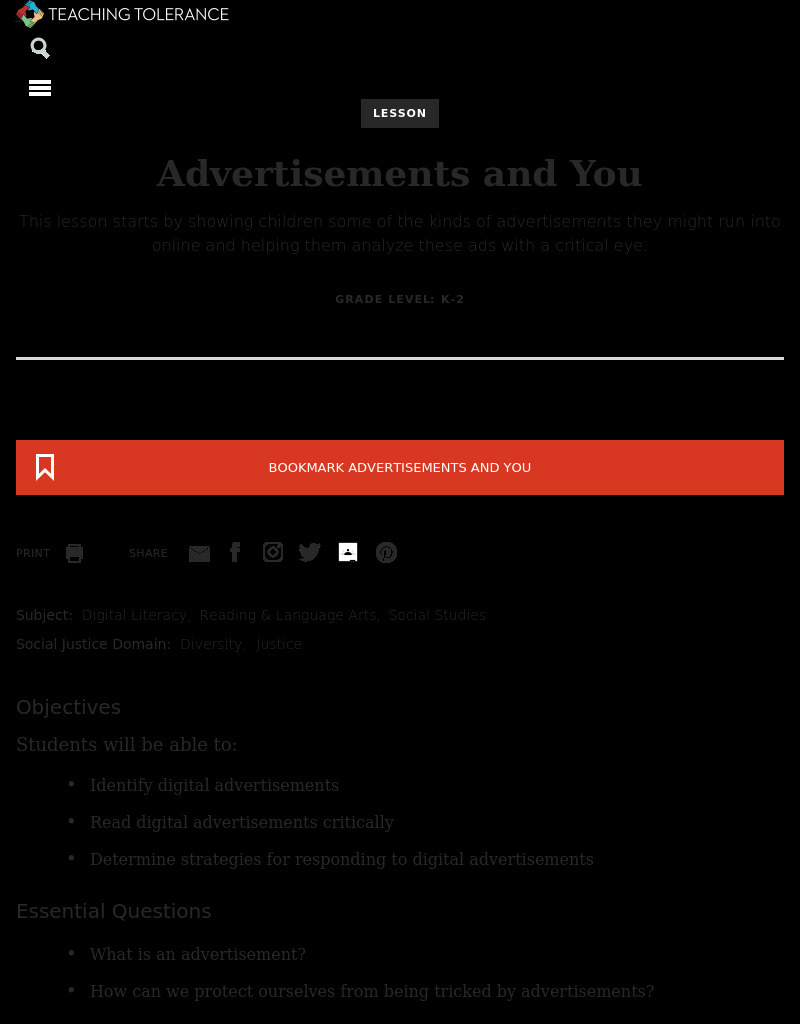 Advertisements and You Lesson Plan