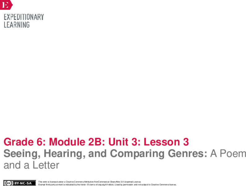 Seeing, Hearing, and Comparing Genres: A Poem and a Letter Lesson Plan