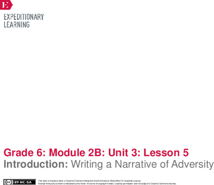 Introduction: Writing a Narrative of Adversity Lesson Plan