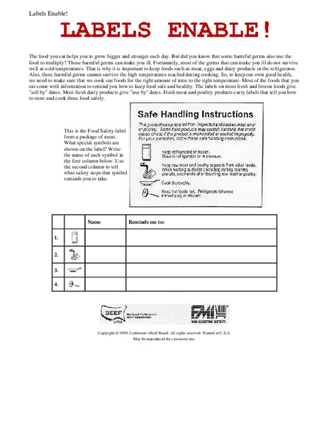 Labels Enable! Worksheet
