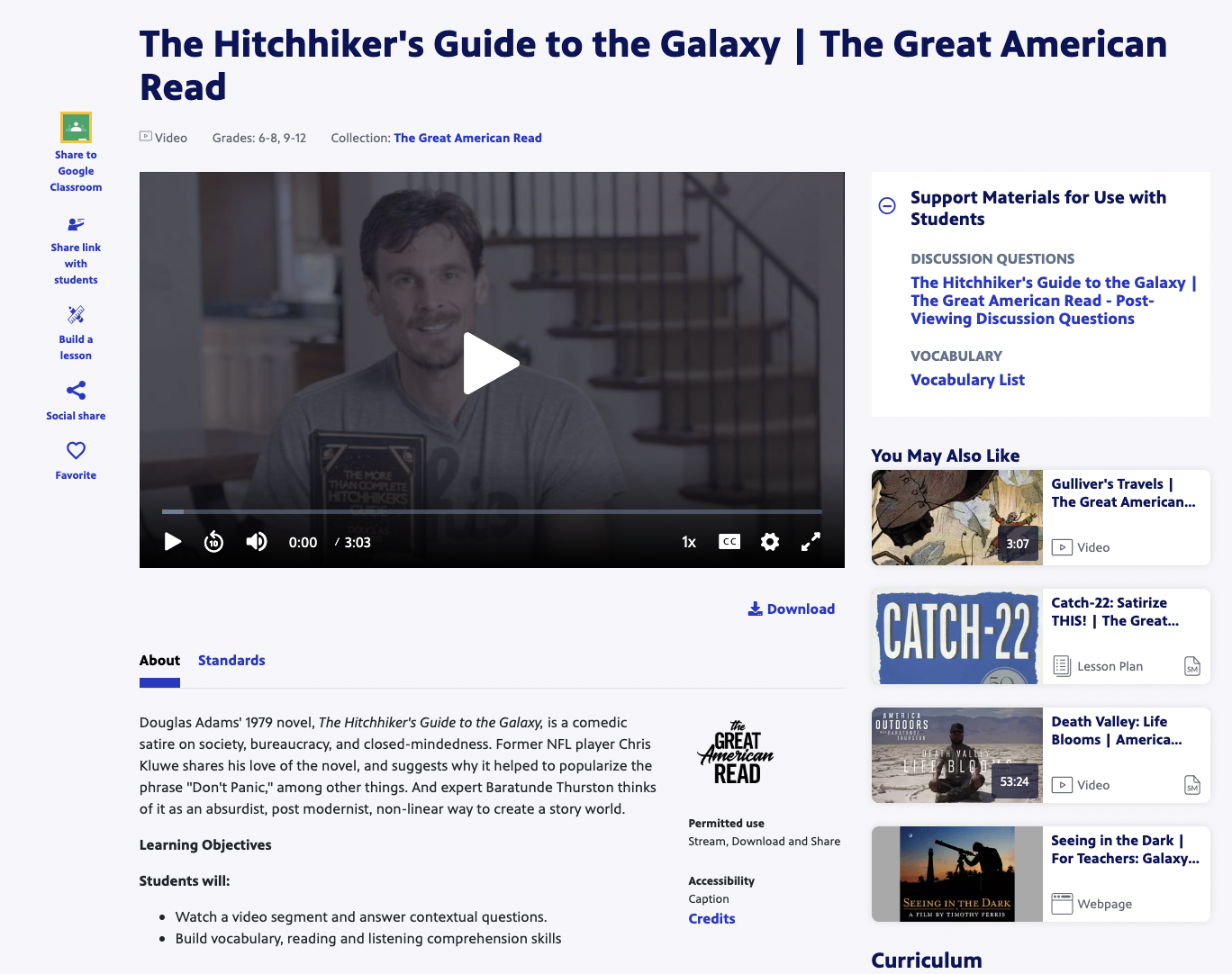 The Hitchhiker's Guide to the Galaxy Instructional Video
