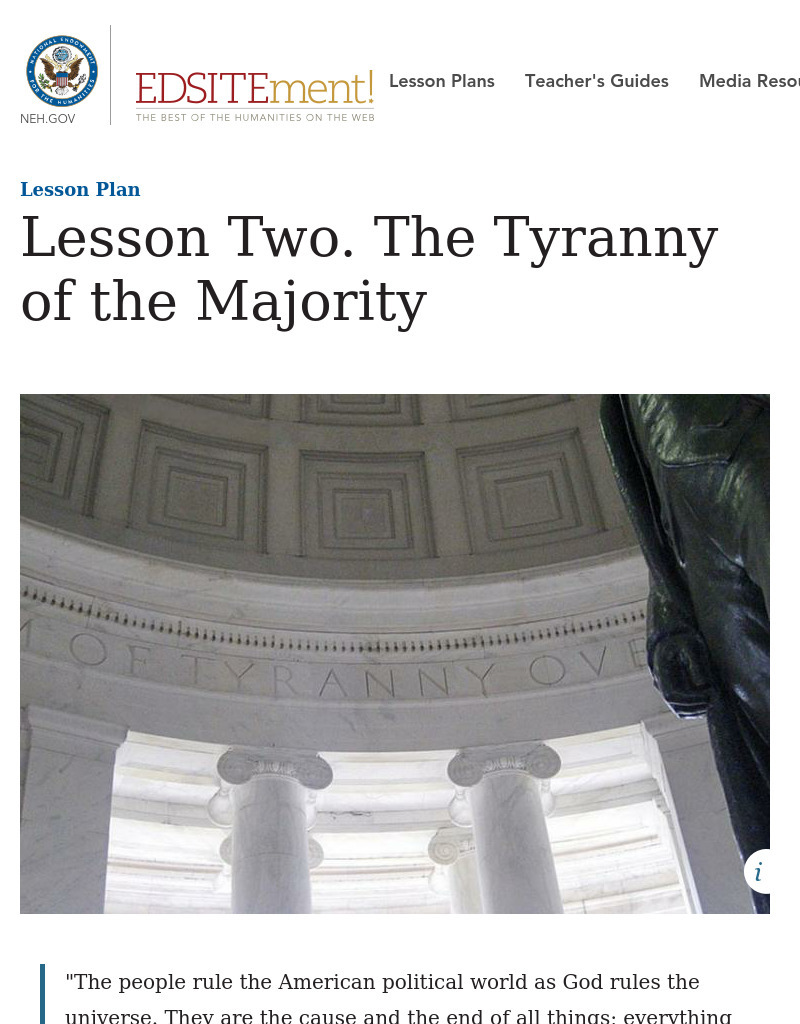 The Tyranny of the Majority Lesson Plan