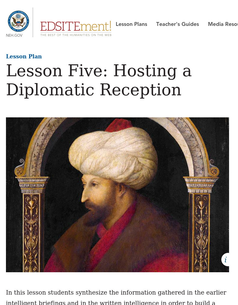 Hosting a Diplomatic Reception Lesson Plan