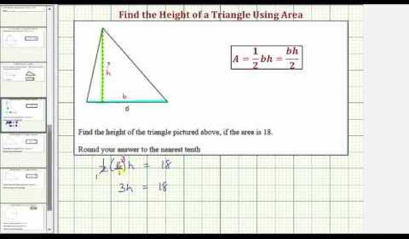 Find the Height of a Triangle Given Area (Even Base) (Example) Instructional Video