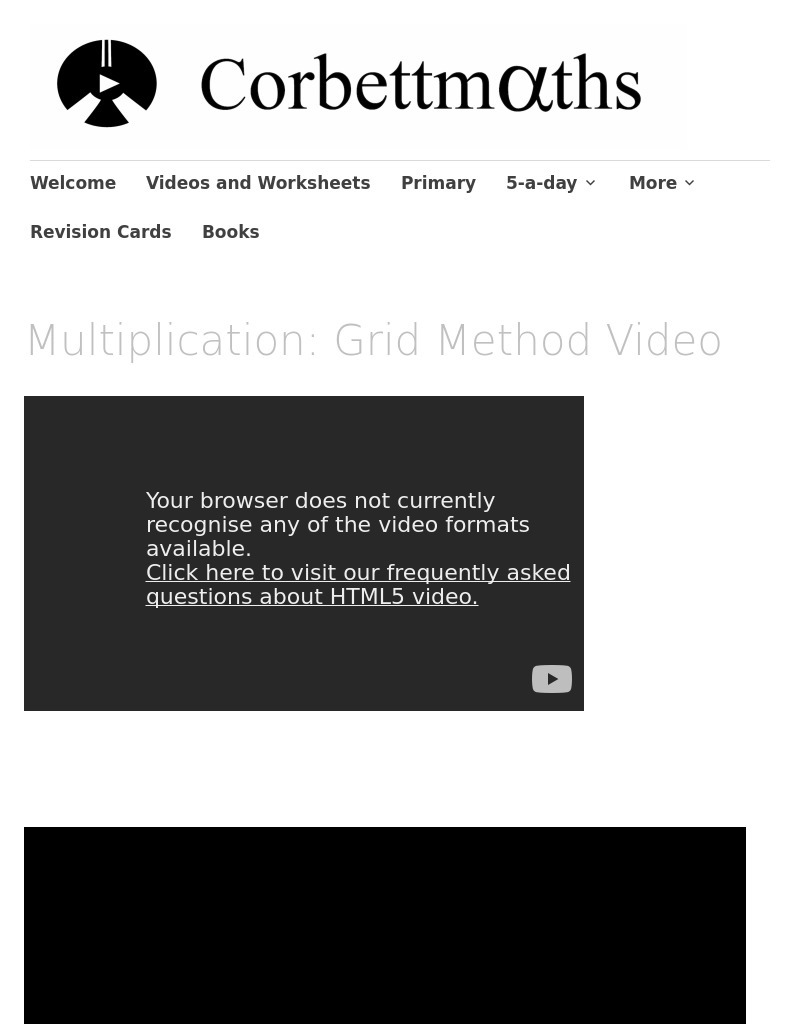 Multiplication: Grid Method Instructional Video