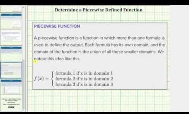 Determine a Basic Piecewise Defined Function Instructional Video