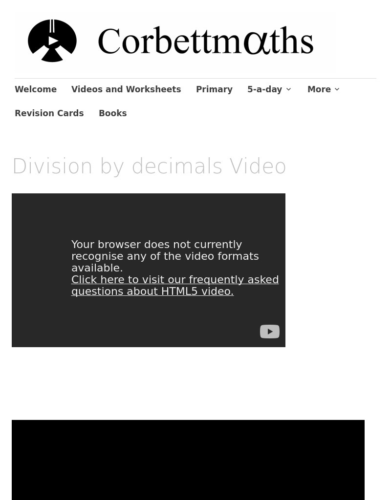 Division by Decimals Instructional Video