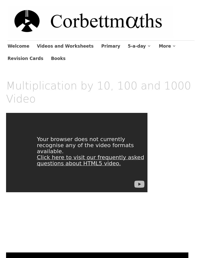 Multiplication by 10, 100 and 1000 Instructional Video