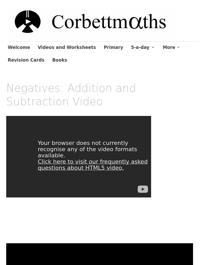Negatives: Addition and Subtraction Instructional Video