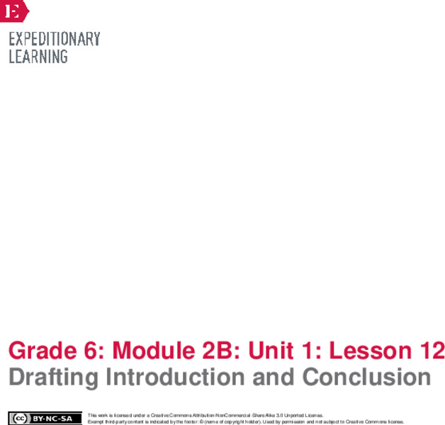 Drafting Introduction and Conclusion Lesson Plan
