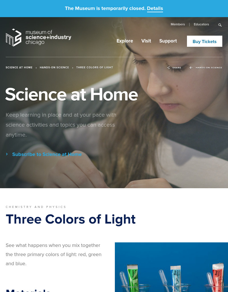 Three Colors of Light Activity