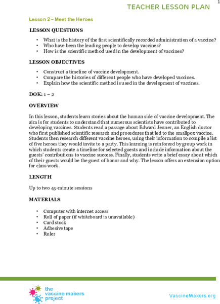 Meet the Heros Lesson Plan