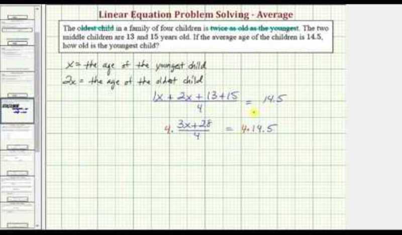 Find an Age Given An Average Age and Relationship Between Two Ages (Example) Instructional Video
