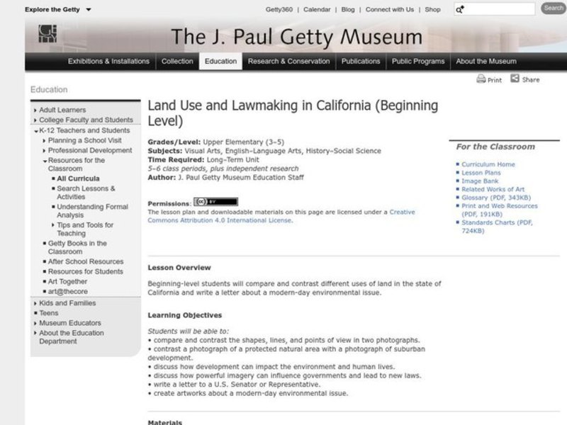 Land Use and Lawmaking in California Lesson Plan