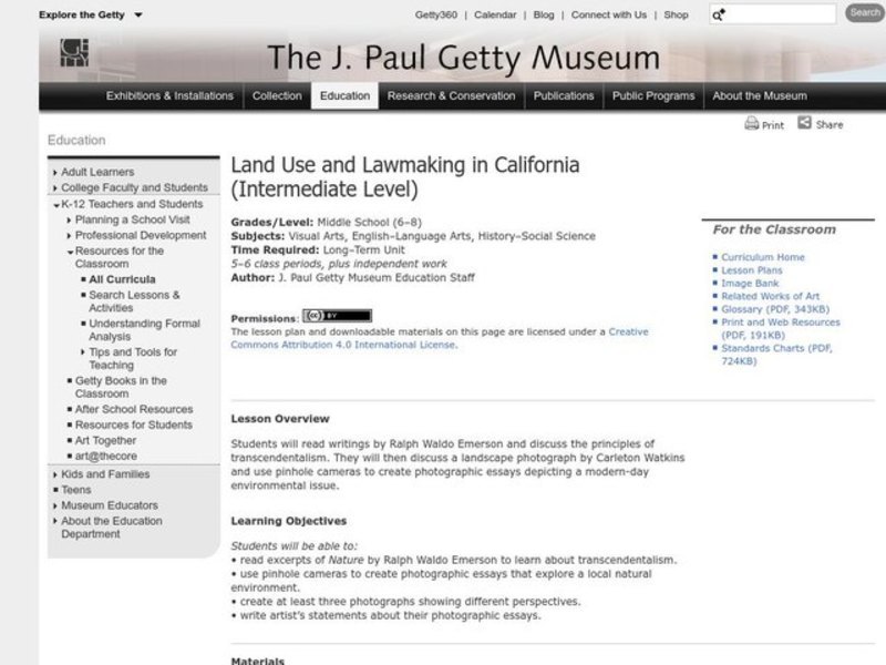 Land Use and Lawmaking in California Lesson Plan