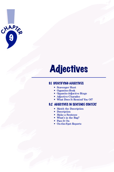 Adjectives Activity
