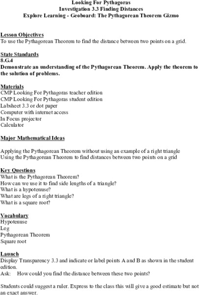 Pythagorean Theorem Interactive