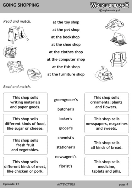 Read and Match Worksheet