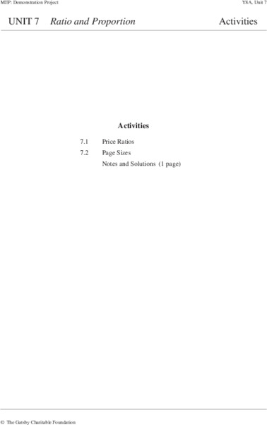 Ratio and Proportion Worksheet