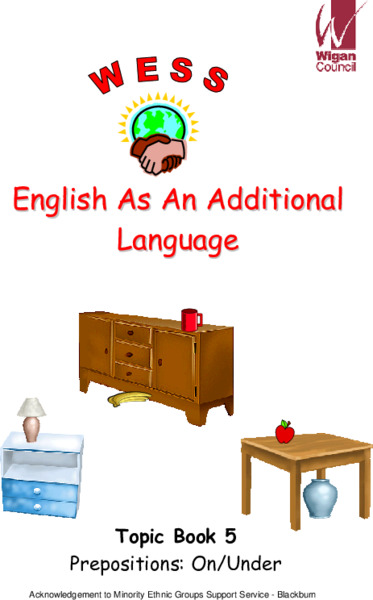 English as an Additional Language: Topic Book 5 Prepositions Worksheet