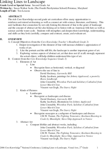 Linking Lines to Landscape Unit Plan