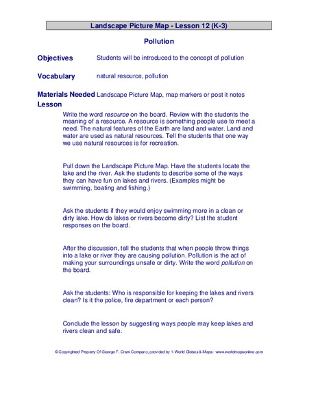 Landscape Picture Map Lesson Plan