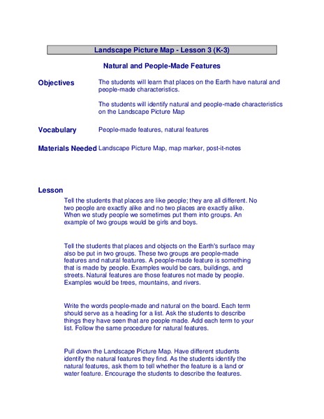Landscape Picture Map Lesson Plan