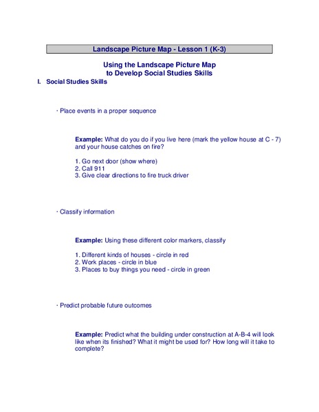 Landscape Picture Map Lesson Plan