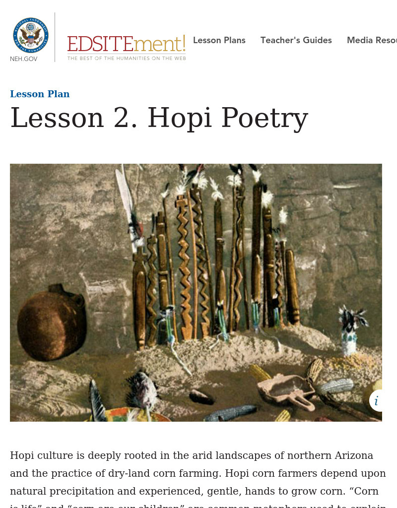 Hopi Poetry Lesson Plan