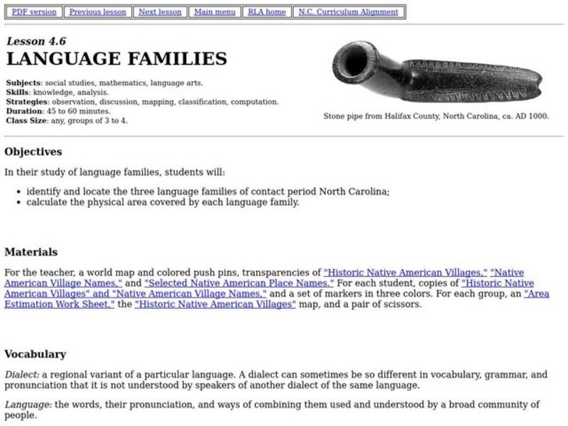 Language Families Lesson Plan