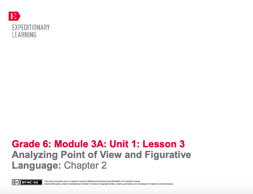 Analyzing Point of View and Figurative Language: Chapter 2 Lesson Plan